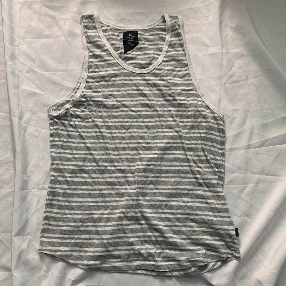Cotton On - Men's Sleeveless Tank - Grey/White